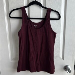 Old Navy Red Fitted Sleeveless Tank Top